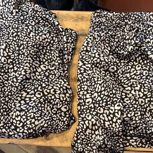 Black and White Cheeta Print silk PJ set